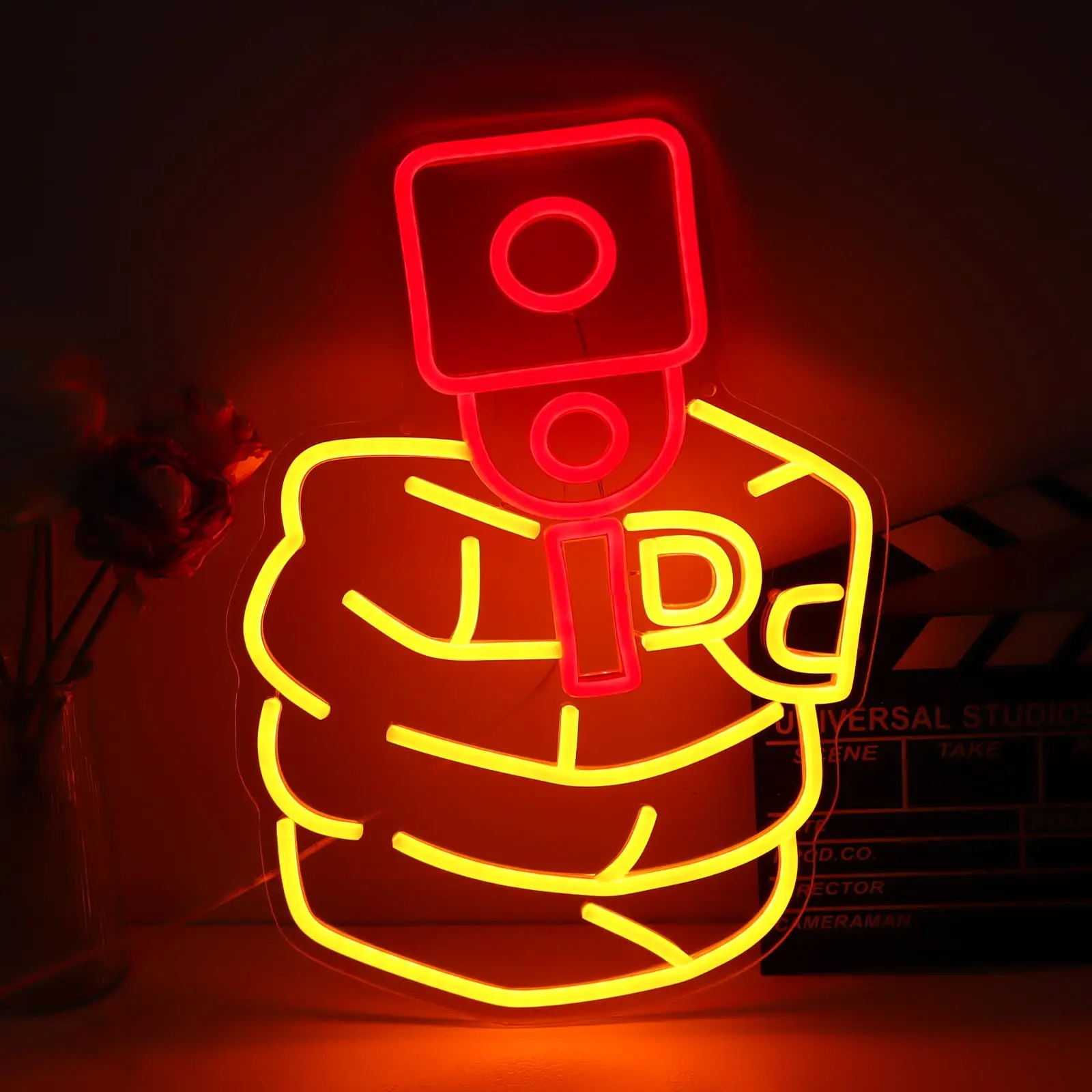 Pistola pistola sinal de néon com regulável legal amarelo vermelho led iluminar para pendurar decoração da parede homem caverna quarto bar escritório meninos presente