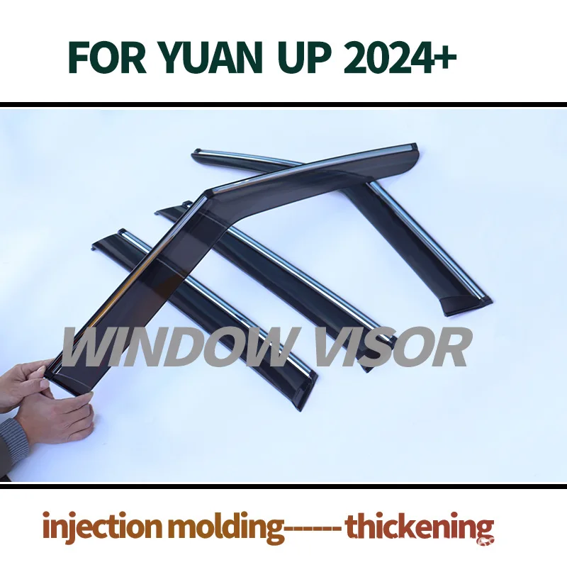 FOR BYD YUAN pro /S1 PRO /ATTO 2 2024+Window Visors,Thickened window with silver bright strip for rain and light protection