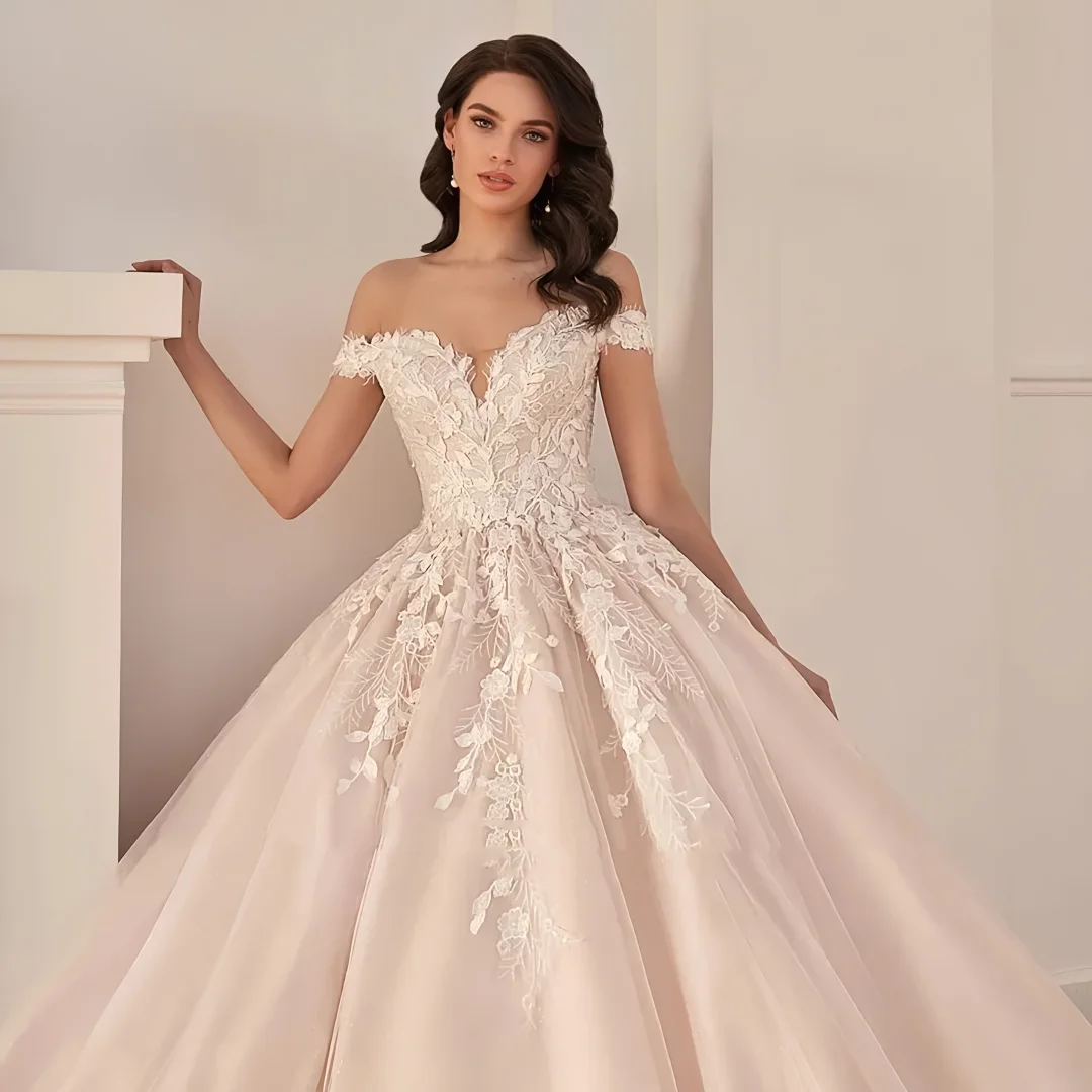 

Сексуальное бальное платье с вырезом в форме сердца по индивидуальному заказу, свадебные платья, халаты со шнуровкой сзади, с открытыми плечами, со шлейфом, Vestido De Novia