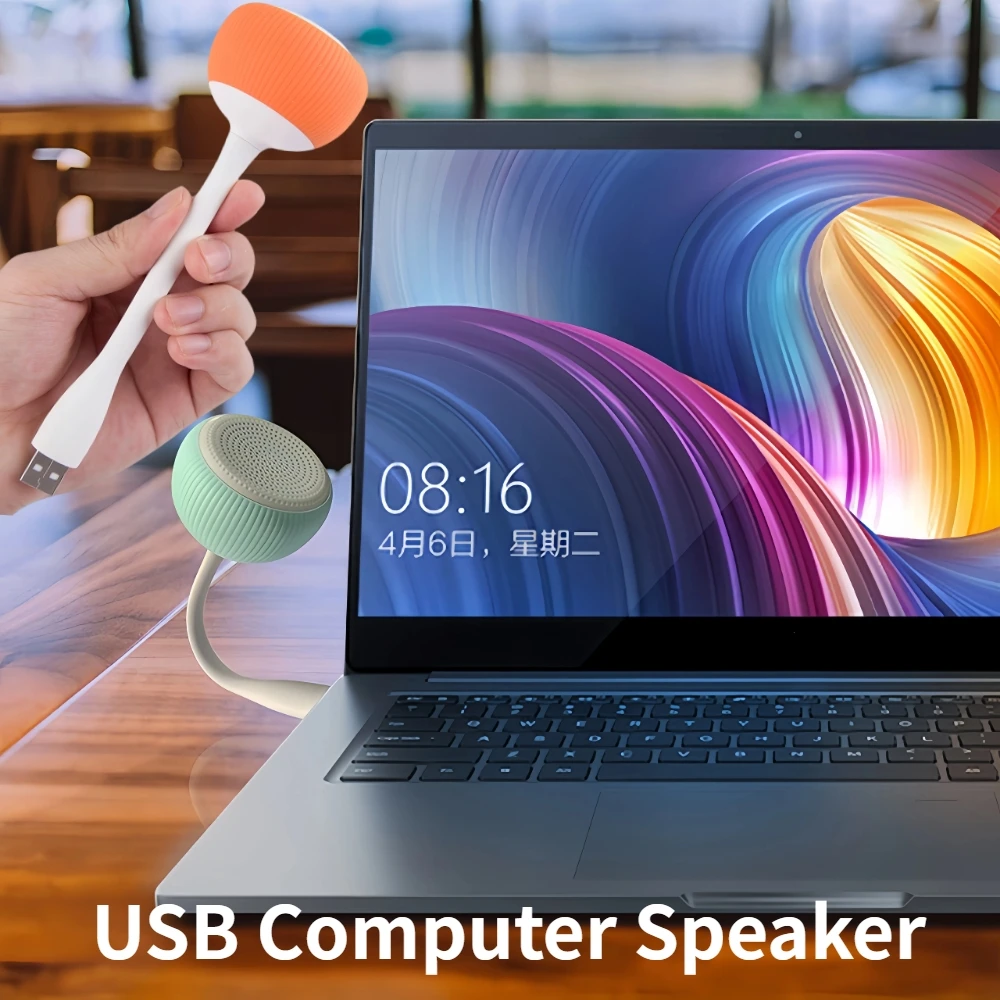 Mini USB HiFi Computer Speaker, Power Powered, Amplificador de música, Alto-falante, Subwoofer, Audio Speaker para Laptop