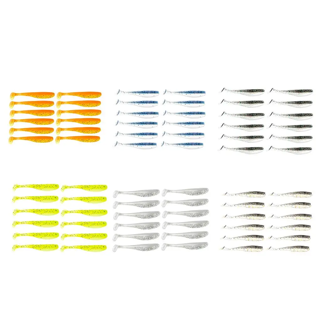 12 Pieces Swimbaits Shad Simulated Worms Soft Fishing Baits