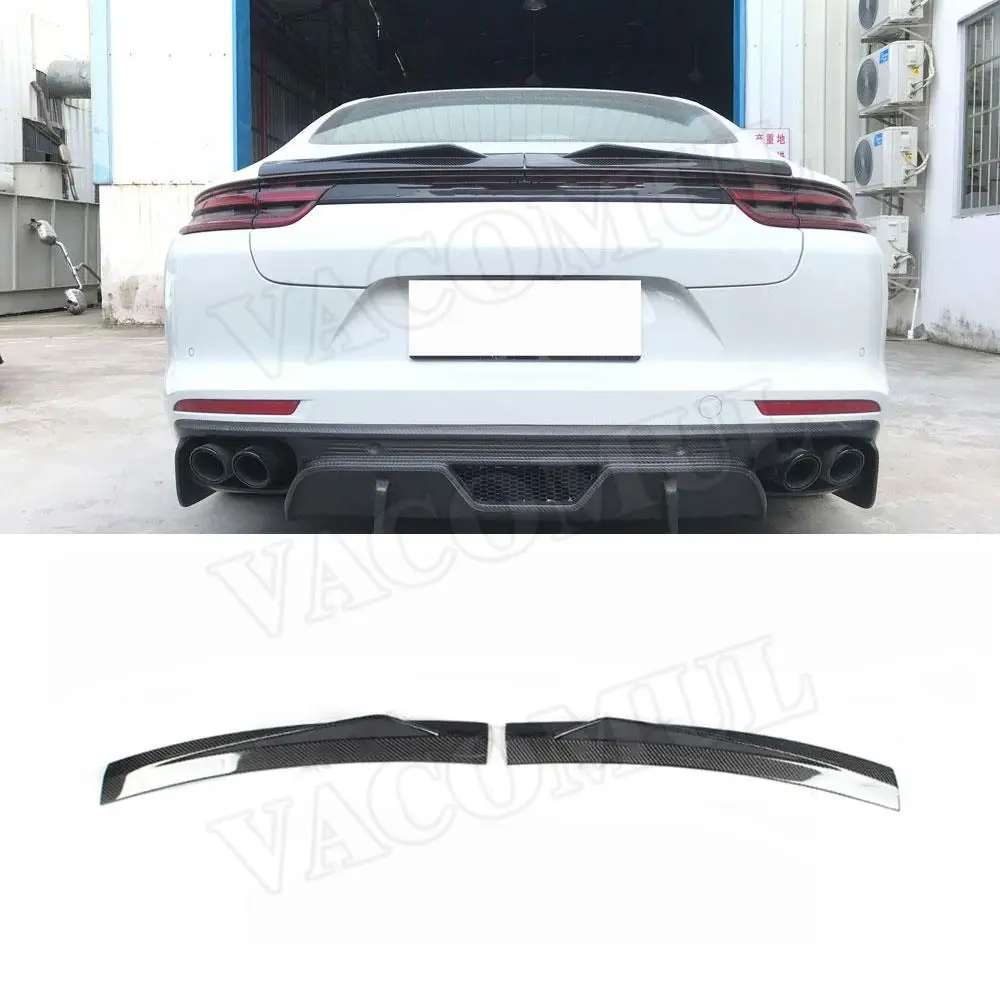 

2 шт., сухой задний спойлер из углеродного волокна, крылья для Porsche Panamera 971 2017-2019, кованая карбоновая наклейка на багажник багажника