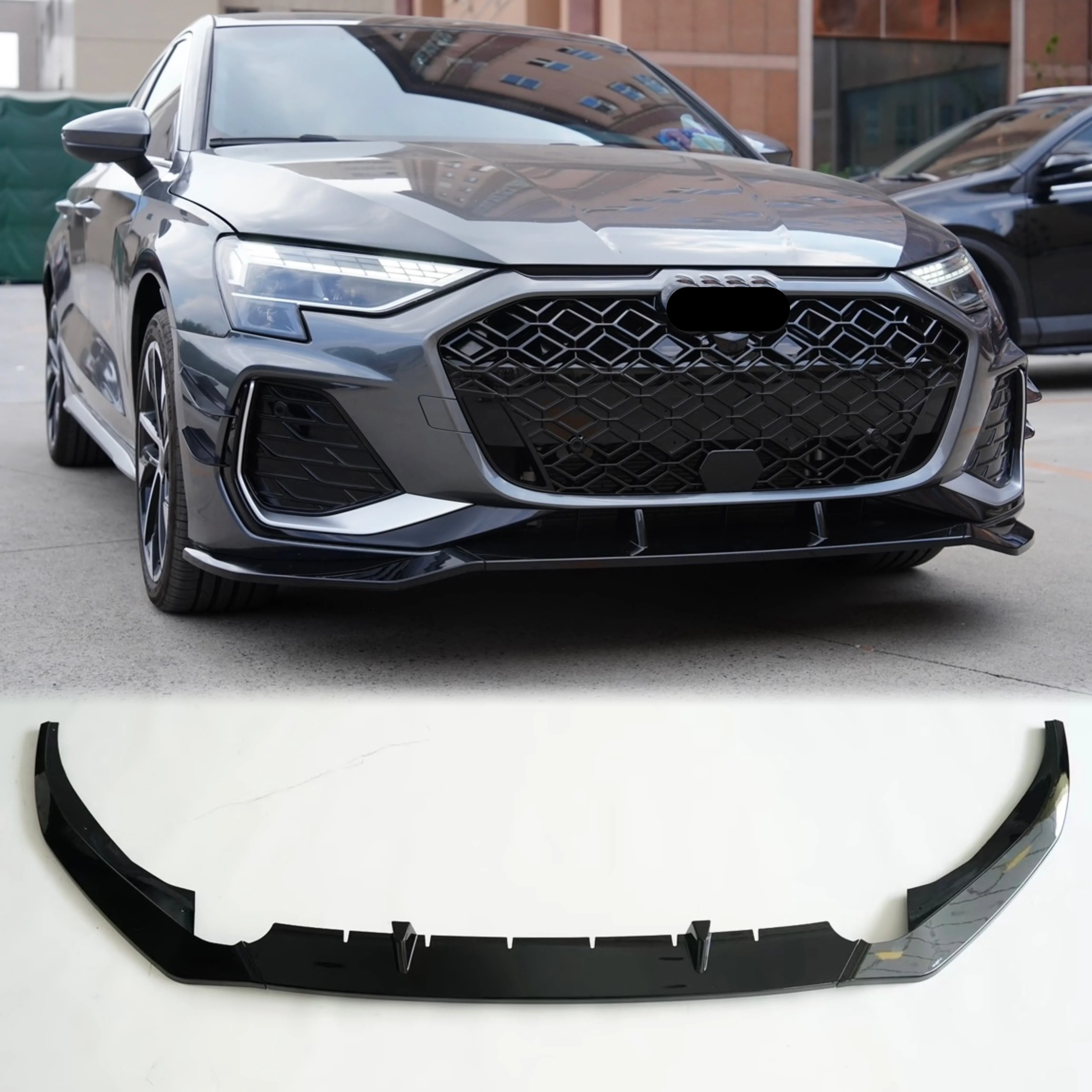 For Audi S3 A3 8V S-line 2025-2026 Saloon / Sportback Maxton Style Front Bumper Lip Spoiler Splitter Diffuser Canards Tuning