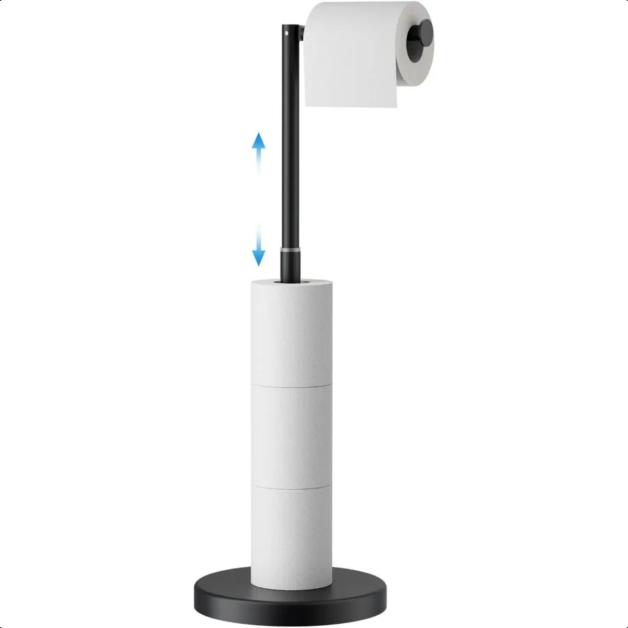 

FORIOUS Toilet Paper Holder Stand Adjustable Stainl Steel Freestanding Toilet Paper Holder with Storage Bathroom Tissue Roll St