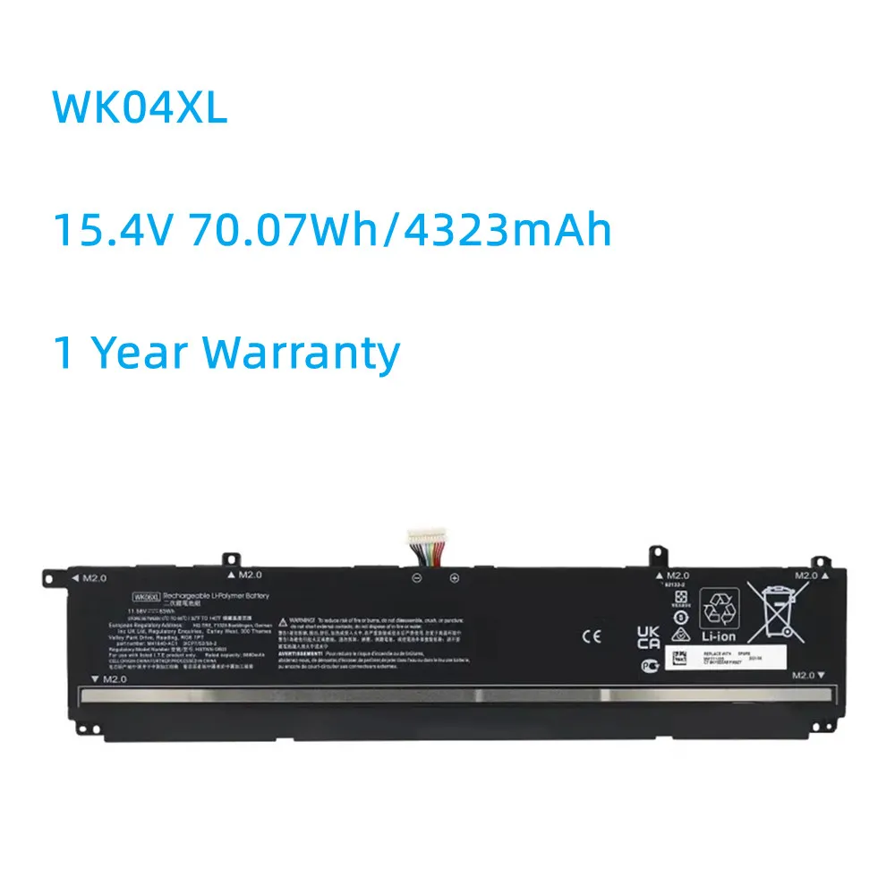 

Laptop Battery WK04XL 15.4V 70.07Wh /4323mAh For HSTNN-OB2C M38822-AC1 M39179-005 Notebook