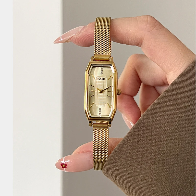 

Women's Watches fashion trend rectangular stainless steel strip waterproof high-end quartz watch retro simple lady watch