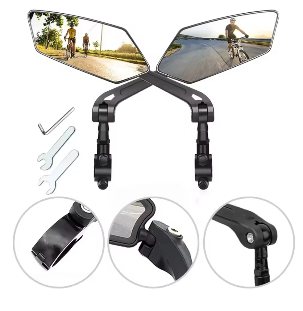 

The rotation adjustment of bicycle rearview mirror 360 is suitable for bicycle, electric vehicle and motorcycle rearview mirror.