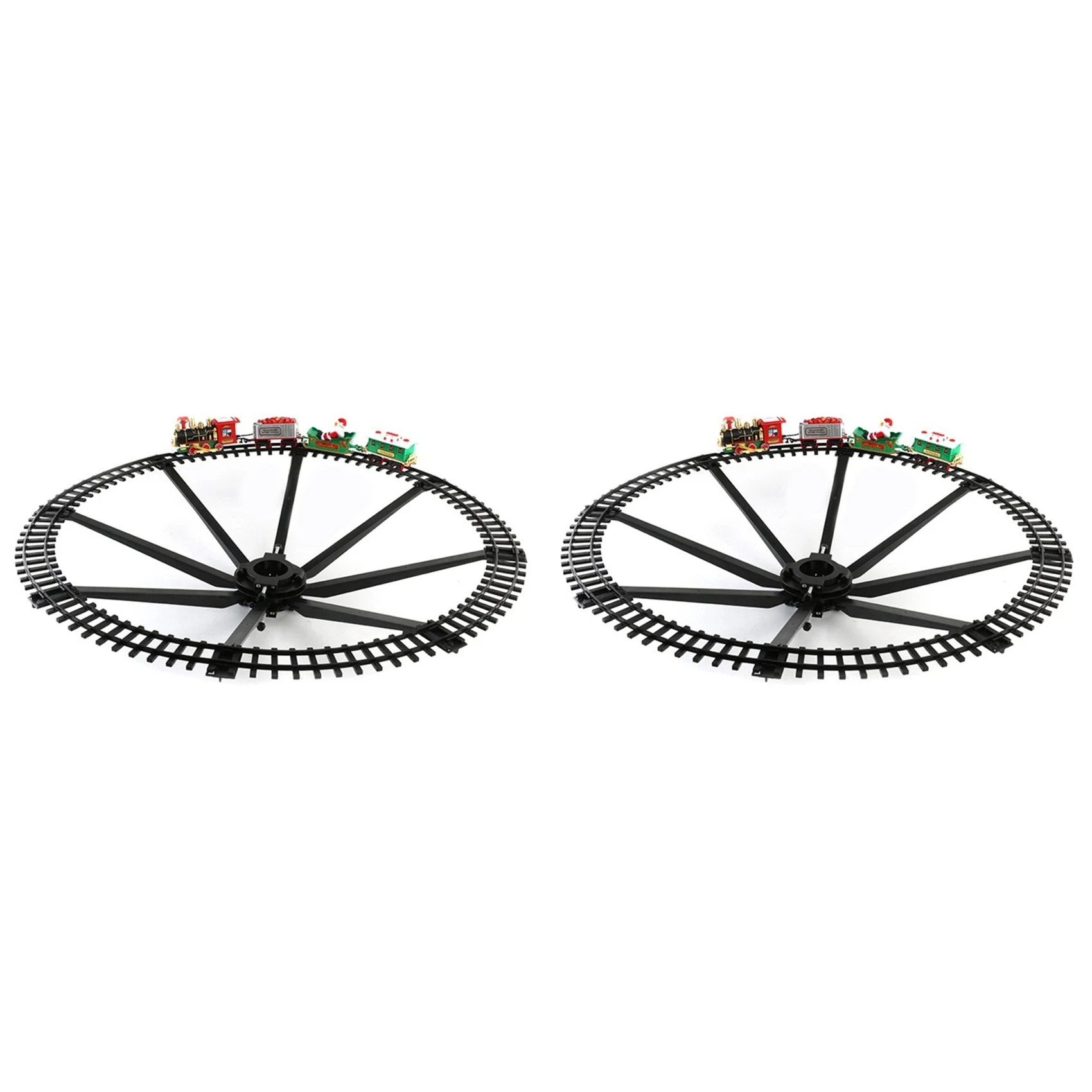 

LNHF 2X Новогодний железнодорожный набор: поезд, вагон, украшение для елки, электрическая железная дорога, подарок для детей