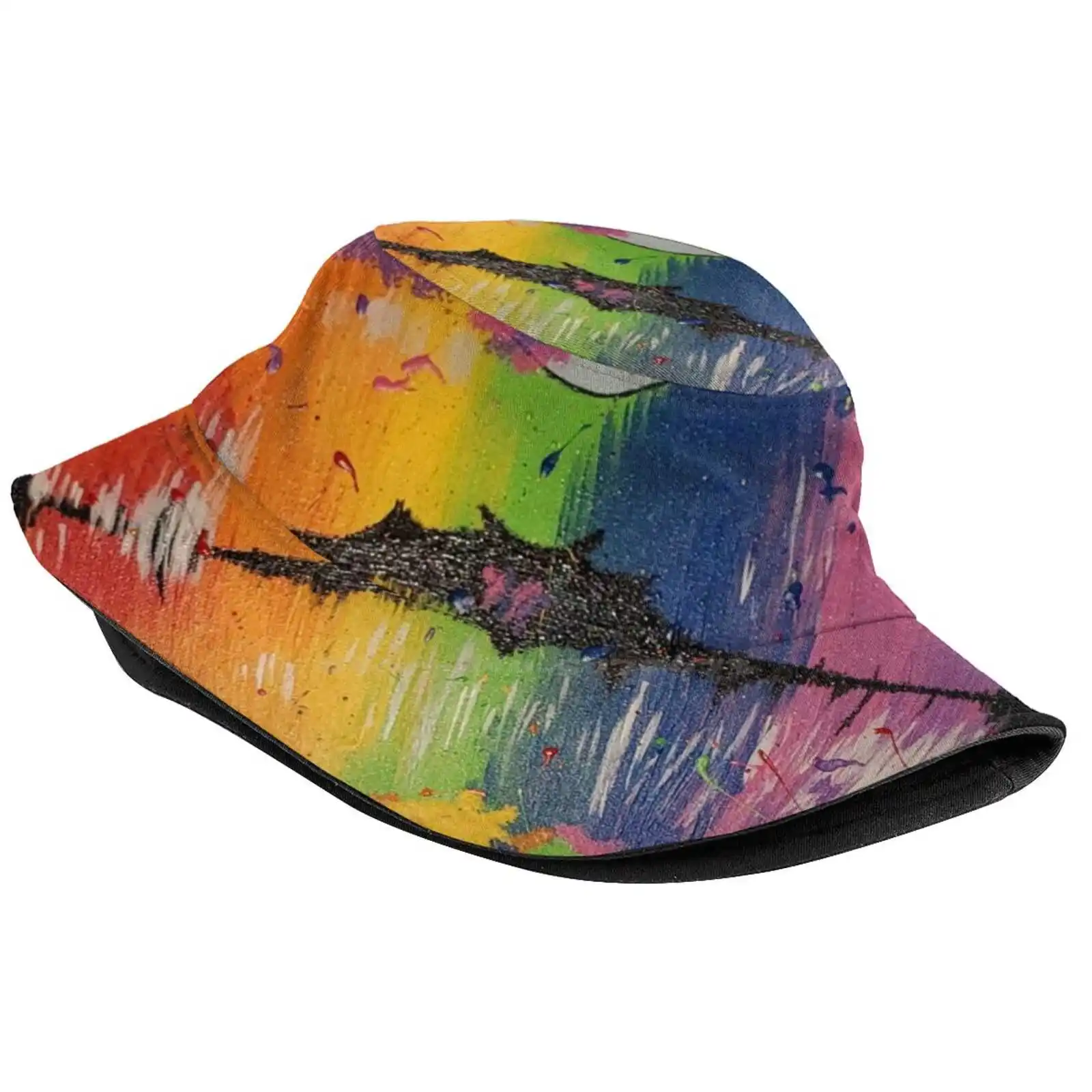 Rainbow Lips Sun Cap Fisherman Hat Bucket Hats Lgbtqia Rainbow Lips Red Yellow Blue Pink Purple White Orange Green