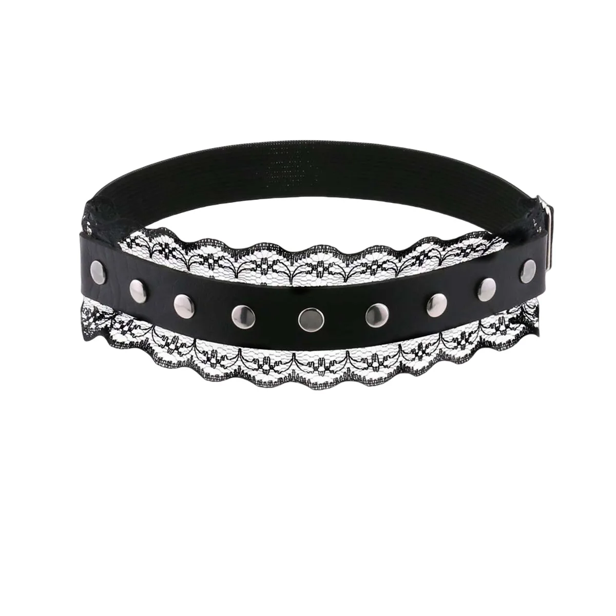 Individuality Sex appeal Tide Punk Harajuku Fashionable Rivet Lace Street photo Garters Lacing Thigh ring