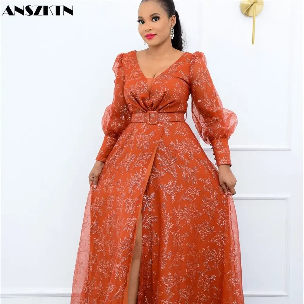 

Summer printing maxi dress loose dress plus size elegant casual dresses for Gift belt