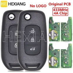 HE Original PCB 4A Chip 433MHz New Model Flip VA2/VAC102 Blade Car Remote Key No Logo For Renault Logan Duster Sandero Oroch