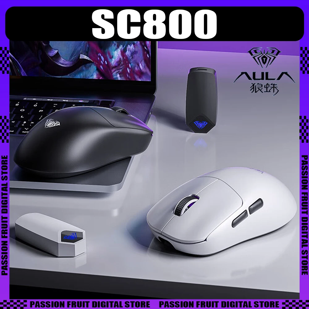 AULA SC800 Drahtlose Maus PAW3395 Langlebige 2,4G Dual Modus Geringe Verzögerung Gaming Maus 37g Leichte PC Gamer Zubehör mann Geschenke