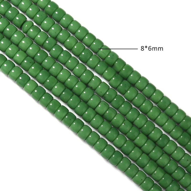 Apx 60pcs 8x6mm Crystal Glass Beads Cylindrical Loose Spacer Beads For Jewelry Making Supplies DIY Bracelet Necklace Accessories