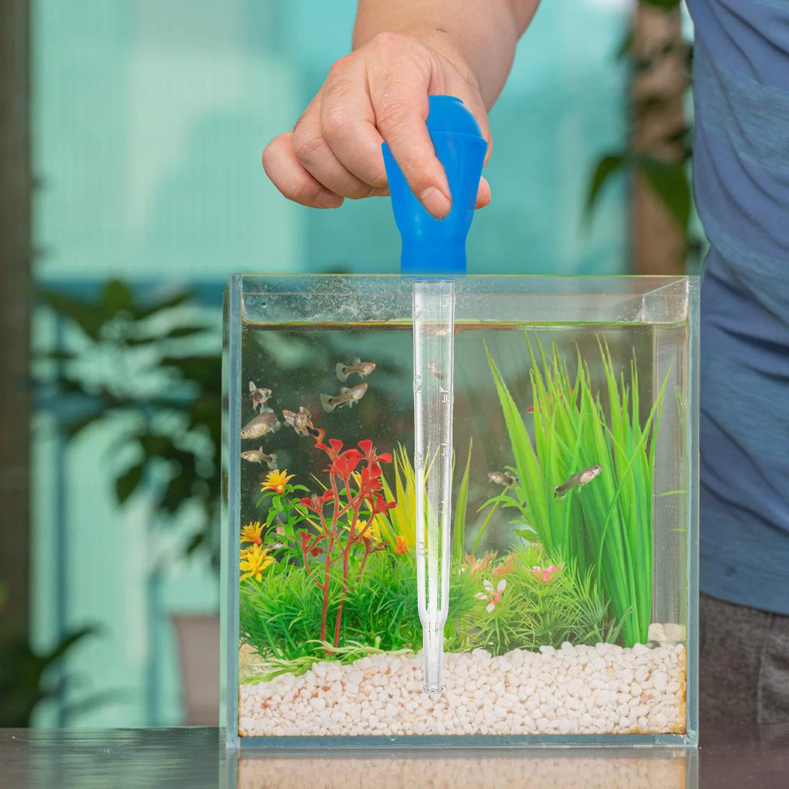 

Fish Tank Cleaner 29cm 55cm Blue Manual Siphon Gravel Sand Filter Tube Reusable Portable Aquarium Cleaning Tool