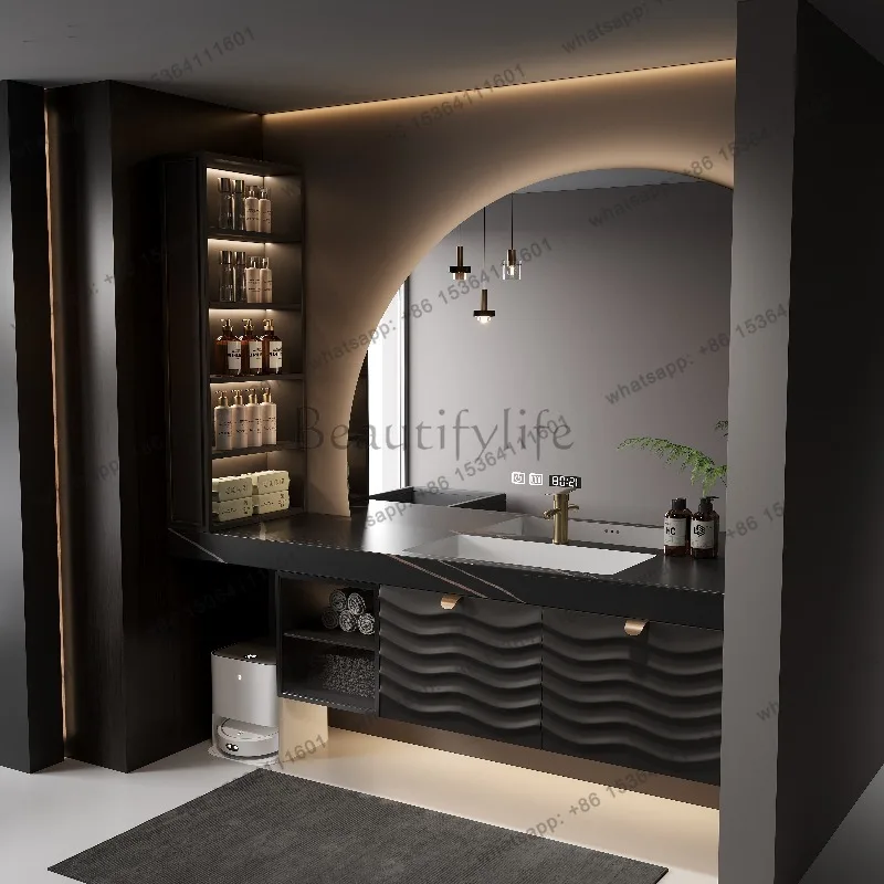 

European Classic Bathroom Cabinet Black Modern Space Saving Bathroom Cabinet Storage Narrow Meuble Salle De Bain Furniture Home