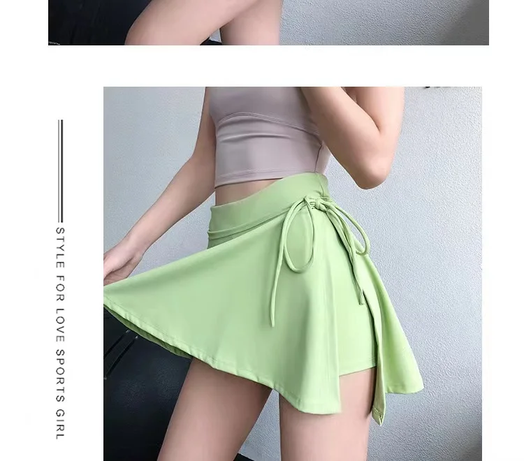 Sport-Yoga-Rock, Badminton-Tennisrock, schnelltrocknender Rock, schnell trocknender Rock mit seitlichem Schlitz, Trägerrock, Hosenrock, Oberbekleidung, Kleidung, Hose – Detail 2