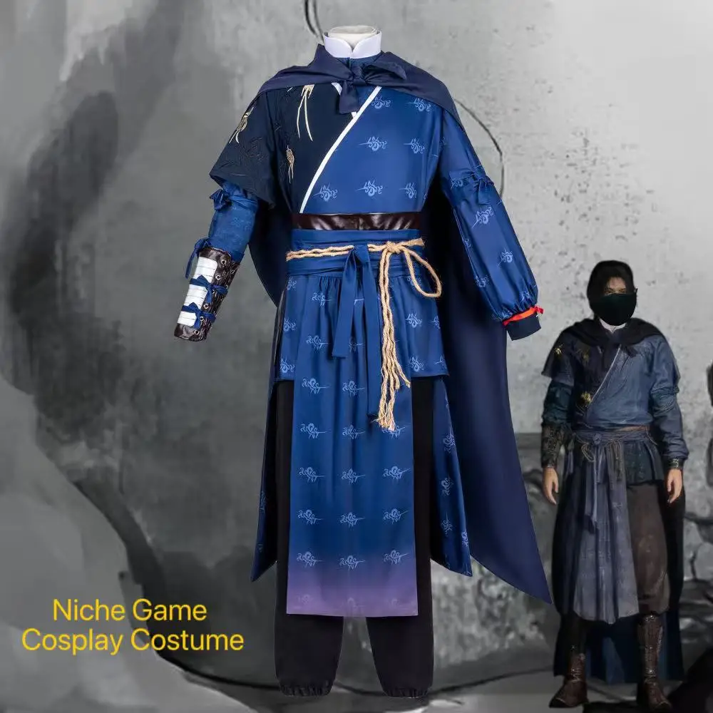 

Niche Anime Game Jiangyan Cosplay Costume Stylish Boys Halloween Street Blue COS Suit Full Set Swordsman Hero Comics Clothing