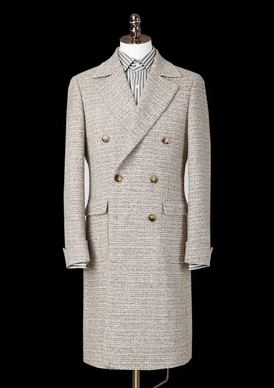 Classic Overcoat Men Suit Slim Fit Winter Long Coat Business Tailor-Made Suits Groom Groomsman Formal Occasions Size Customized