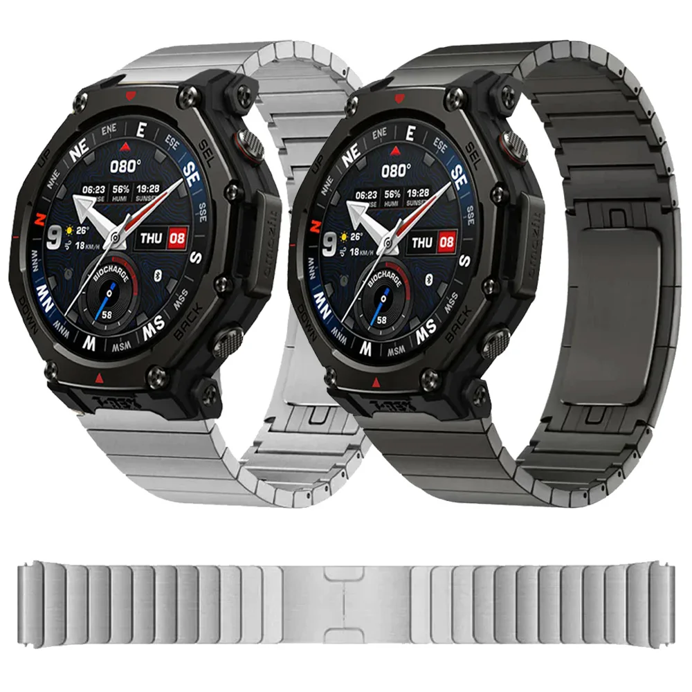 22mm Original Metallarmband für Amazfit Active Max T-Rex3 Pro 48mm Helio Bip 6-5 Edelstahlarmband für Huawei Watch GT6-5-4
