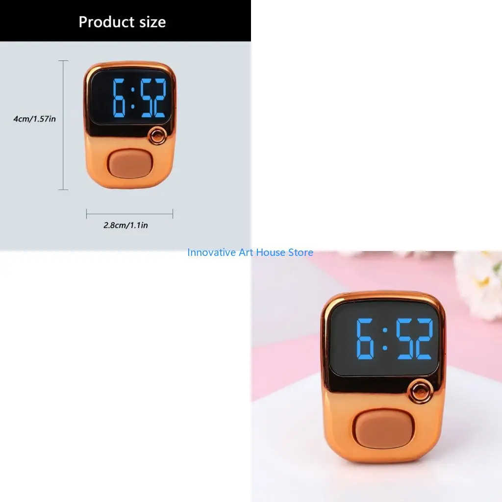 E1PC Rechargeable Digital Counter with LED Screen Timer Silicone Strap Comfort Fit for Easy Counting Portable Clickers