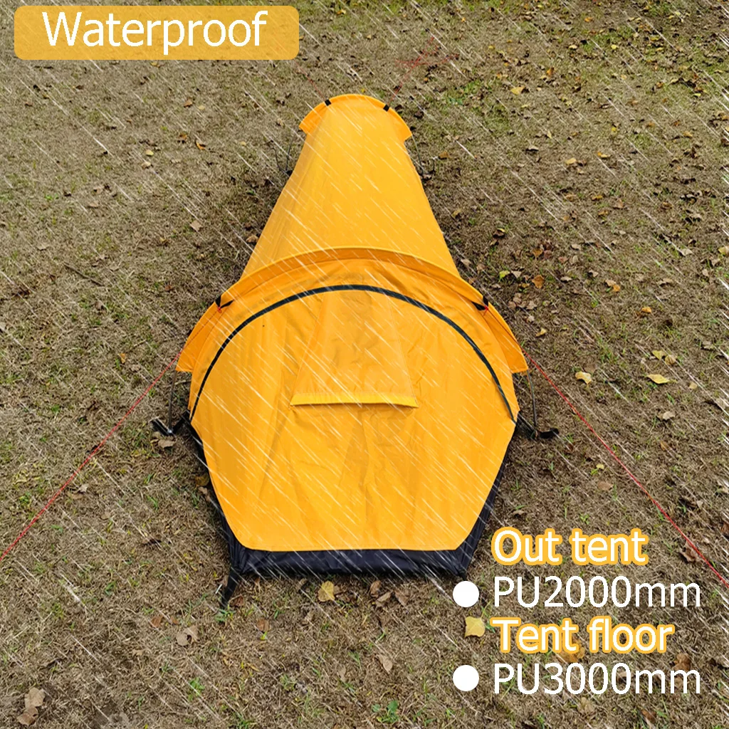 Ultraleichtes Zelt - 1-Personen-Rucksackzelt, Ein-Personen-Mesh-Bivy, Wasserdichter Schlafsack für Rucksackreisen und Camping – Detail 6