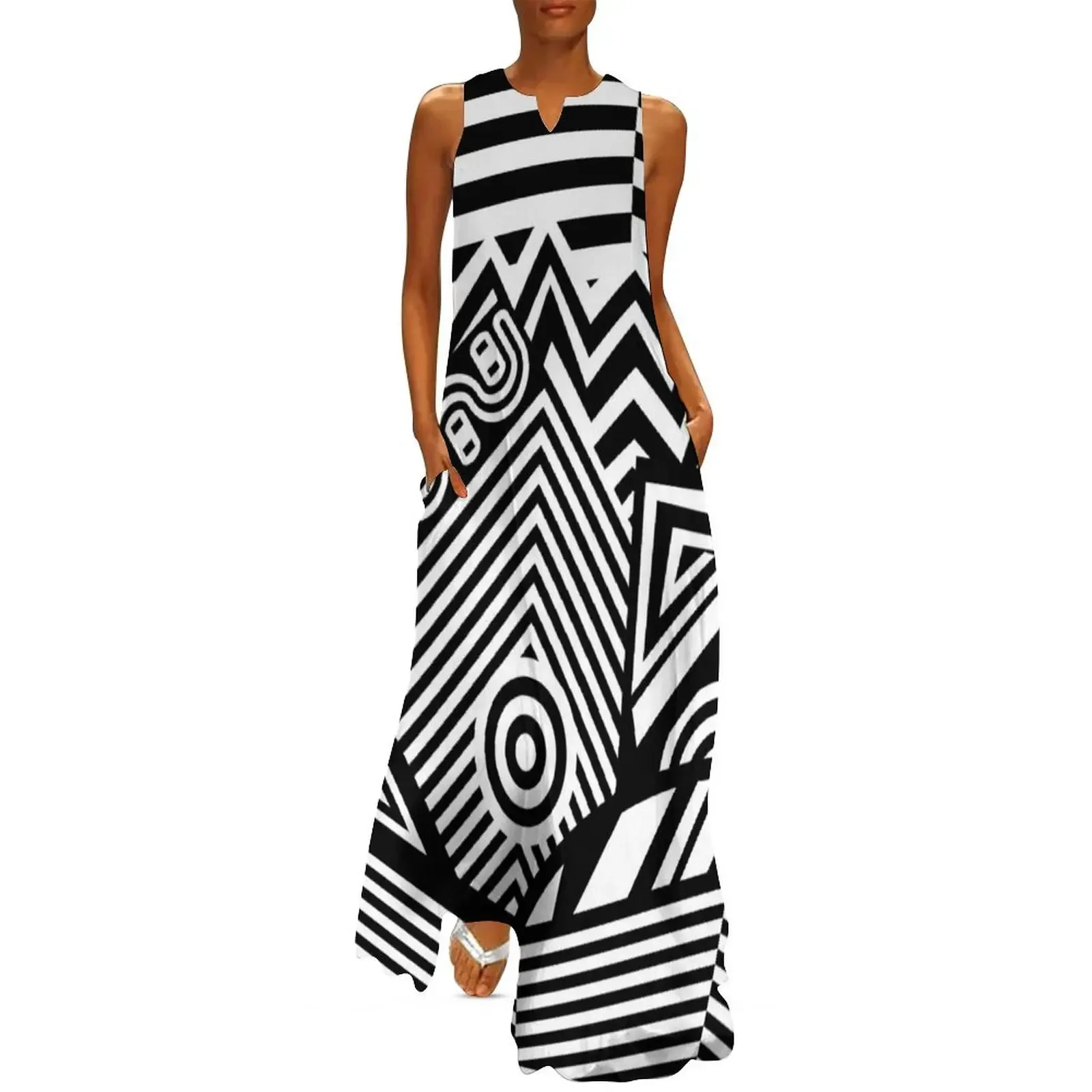 

Razzle Dazzle Camouflage Bold Black design Long Dress african dresses for woman dress for woman Dress