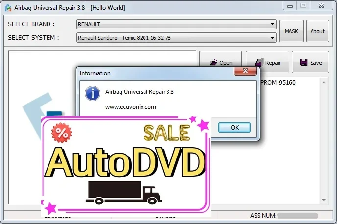 

Полный пакет AutoDVD EcuVonix (DTC Remover 2.5.6 +IMMO Универсальное декодирование 4,5+ EDC17 Checksum Calc + AIRBAG Universal Repair 3.8