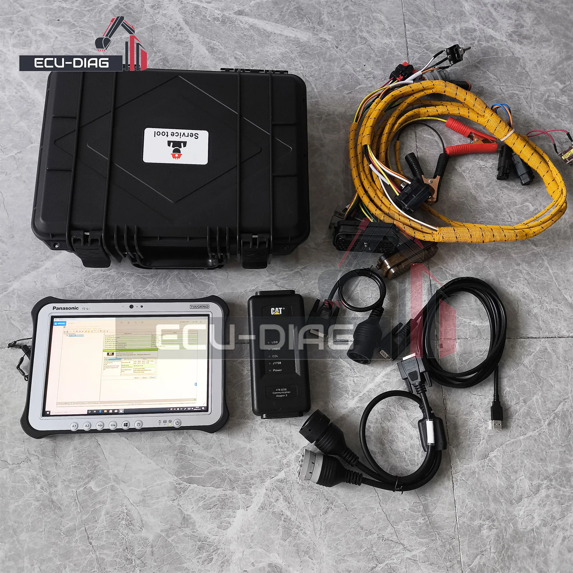 

478-0235 CAT ET4 With Tablet 2019C Software Communication Adapter 3 Truck diagnostic tools Heavy Duty Scanner