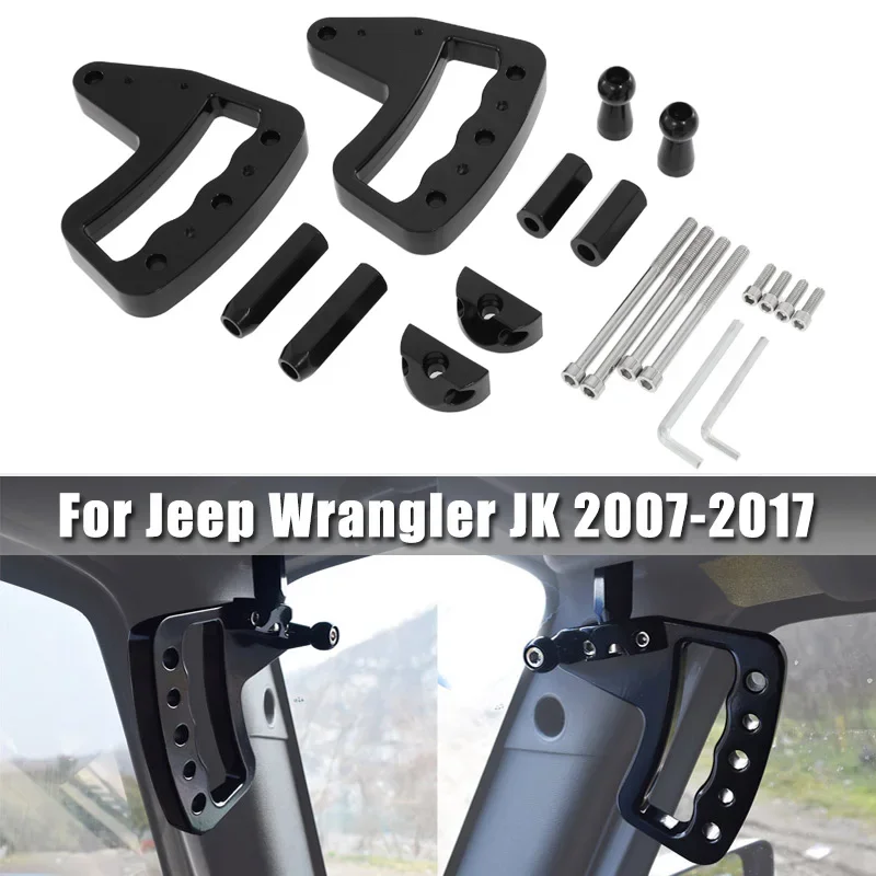 

Front Grab Handle for Jeep Wrangler JK JKU 2007-2017 Black Aluminum Grab Bar for Unlimited Rubicon Sahara Sport 2/4 door