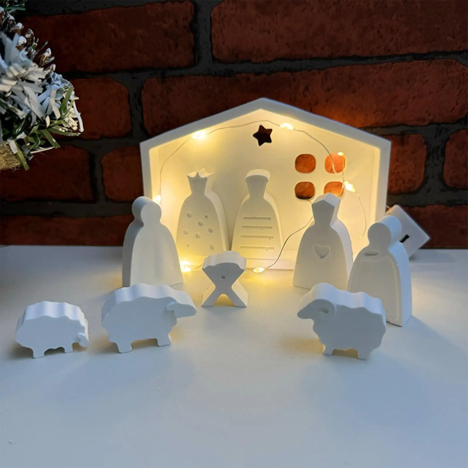 

Nativity Scene Mold For Resin Plaster Mould Christmas Silicone Molds For Plaster Clay Scented Candles Halloween New Year Crafts
