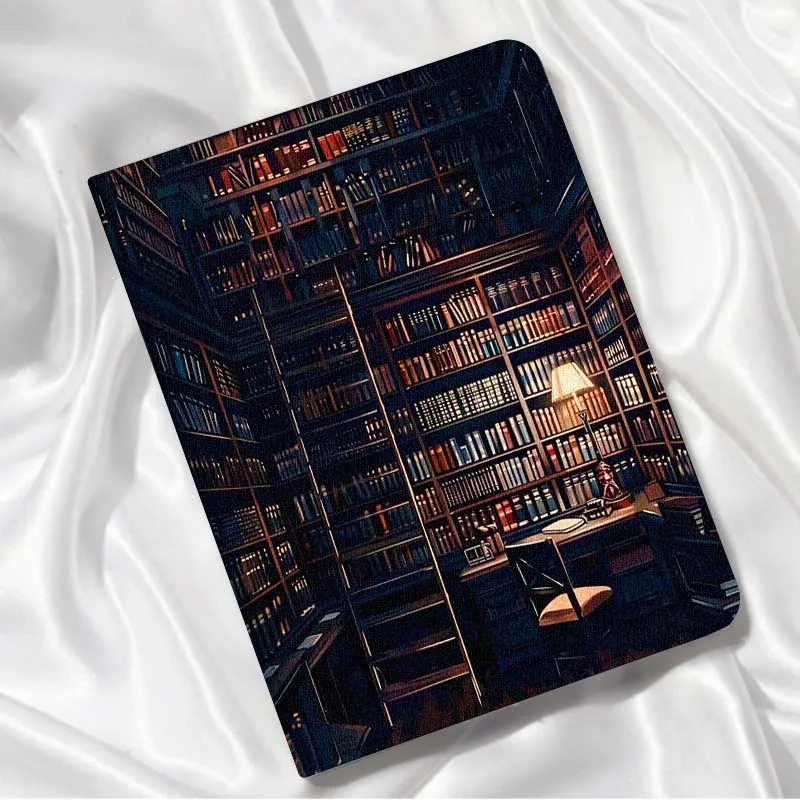 

Retro Book Bookshelf Art For Xiaomi Redmi Mi Pad 4 5 6 6s 7 7s SE Pro 2 11 Plus Max 12.4 11 11.2 12.5 8.7 inch Tablet Case