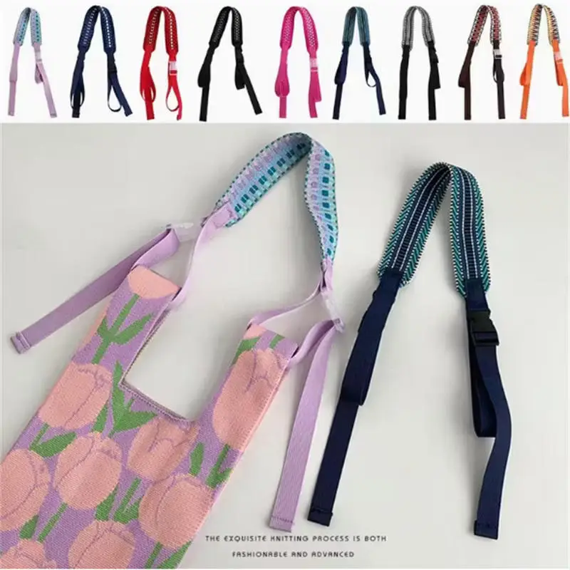 

New Embroidery Nylon Adjustable Shoulder Bag Strap Pull Button Colorful Sport Style Bag Extension Straps Unisex Bag Accessories