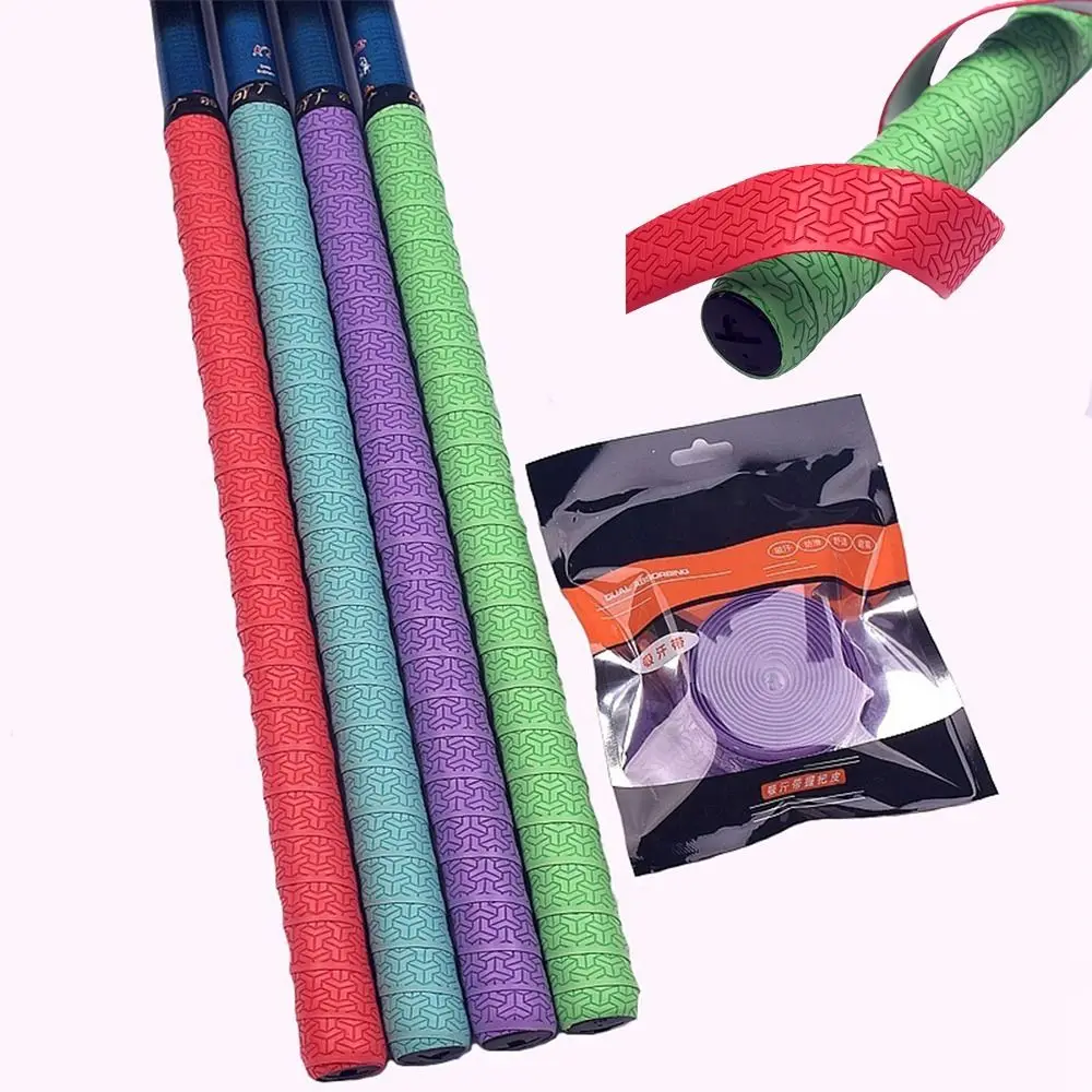 PU Badminton Handle Wrap Tape Anti Slip Texture Elastic Cushioning Badminton Racket Grips Wrap Adhesive End Strips