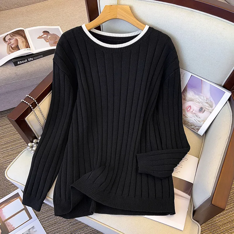 100/150/175kg Large Size Women Clothing Women Bust 150/160cm Loose Pullovers Thickened Knitted Sweaters 6XL 7XL Sueters De Mujer