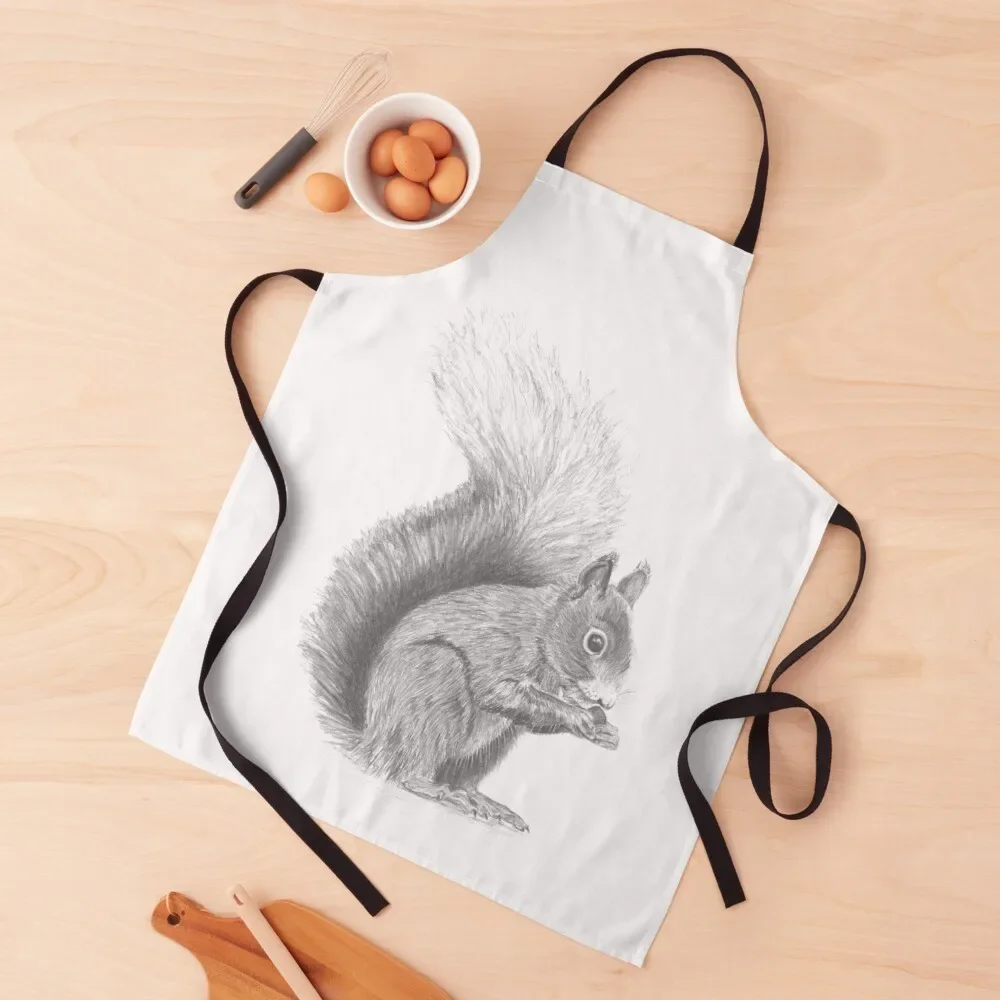 Hamish the Squirrel Apron For Cooking Bib For Kitchen Cute Kitchen Apron