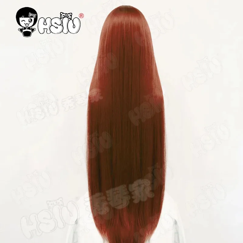 Makise Kurisu 코스프레 가발 게임 Steins;Gate 코스프레 가발 HSIU 90Cm 오렌지 브라운 긴 머리 합성 가발 + 가발 모자