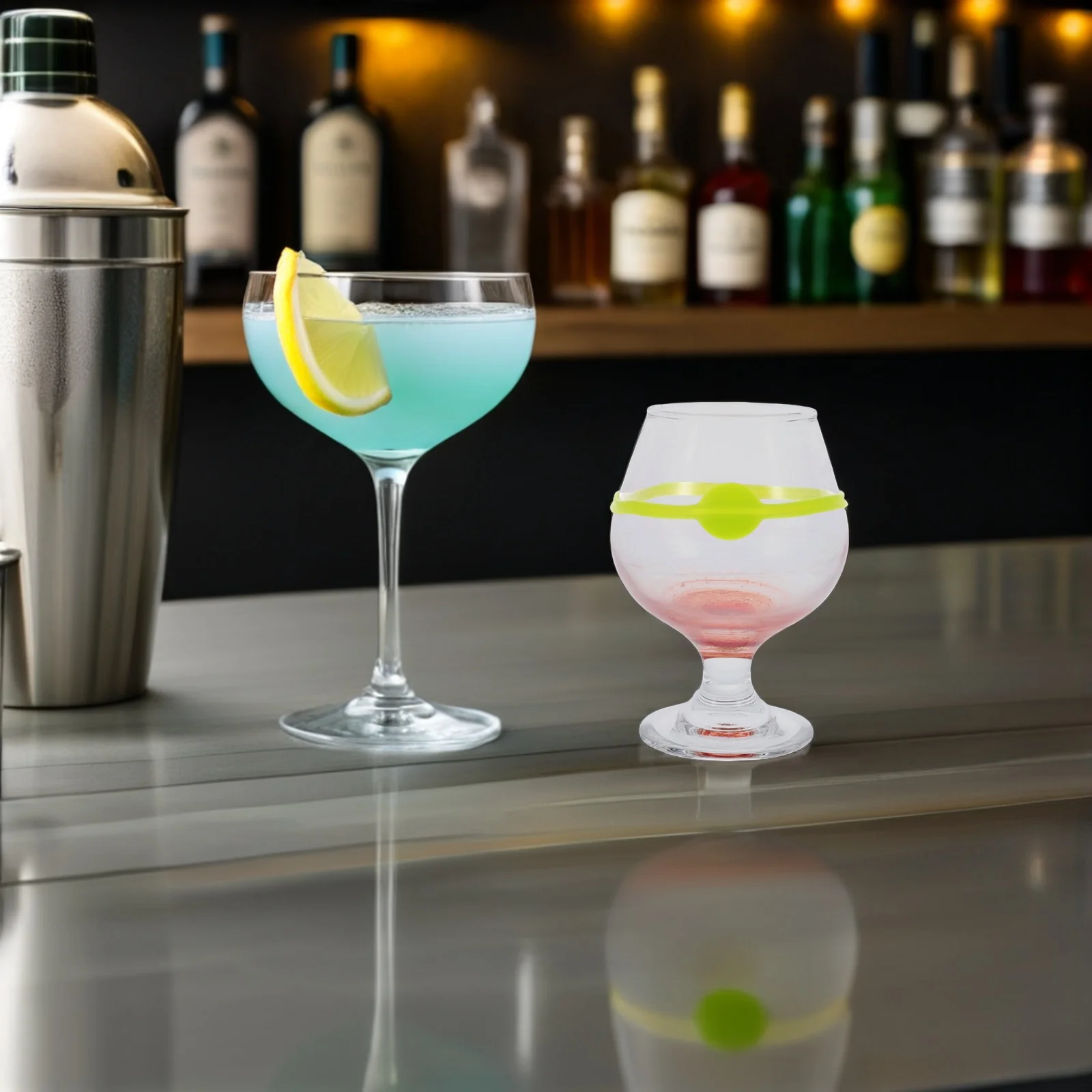 

24Pcs Silicone Cup Marker Bands Stretchable Reusable Wine Glass Markers for Parties Stemmed Stemless Glass Drink Identification