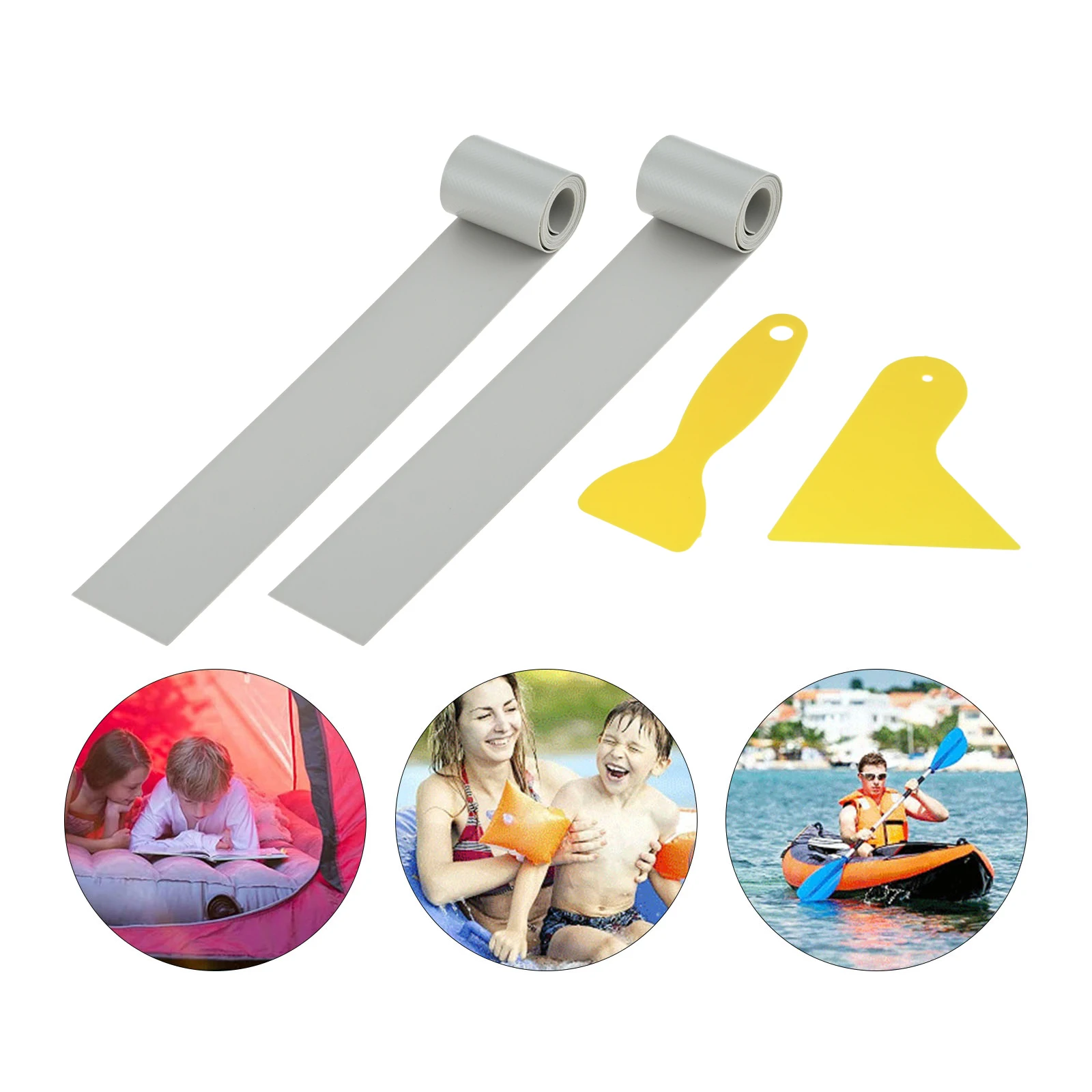 

1 Set Kayak Repair Patch Wrapping Scraper Kit PVC Plastic 50x1000mm 2 Types Inflatable Boat Raft Canoe Water Toys Accessories