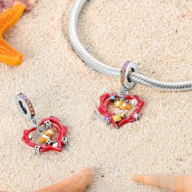 925 فضة الأزرق المحيط سلسلة مطرز سحر قلادة صالح للعلامة التجارية سوار ذاتي الصنع النساء مجوهرات صديقة الهدايا