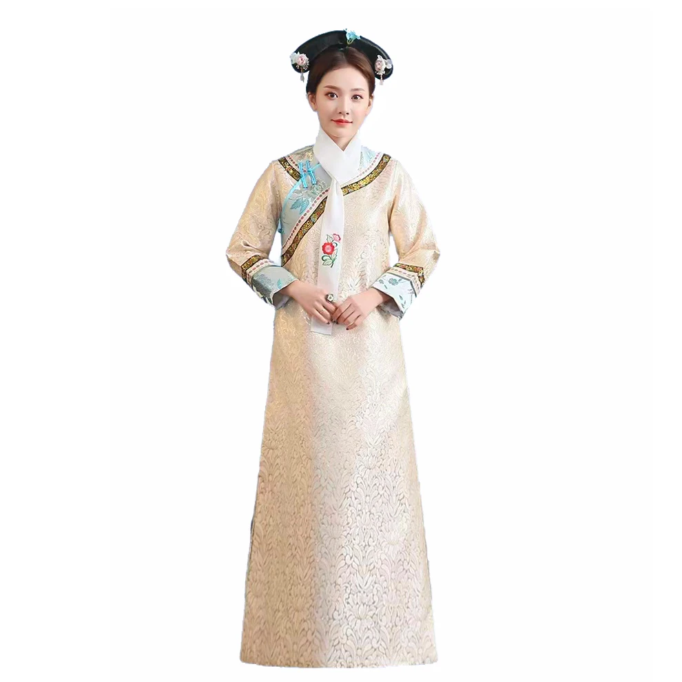 ملابس أداء مسرح السينما التلفزيونية فستان أنيق للمحكمة القديمة للسيدات مطرز بأسرة تشينغ الأميرة التأثيرية