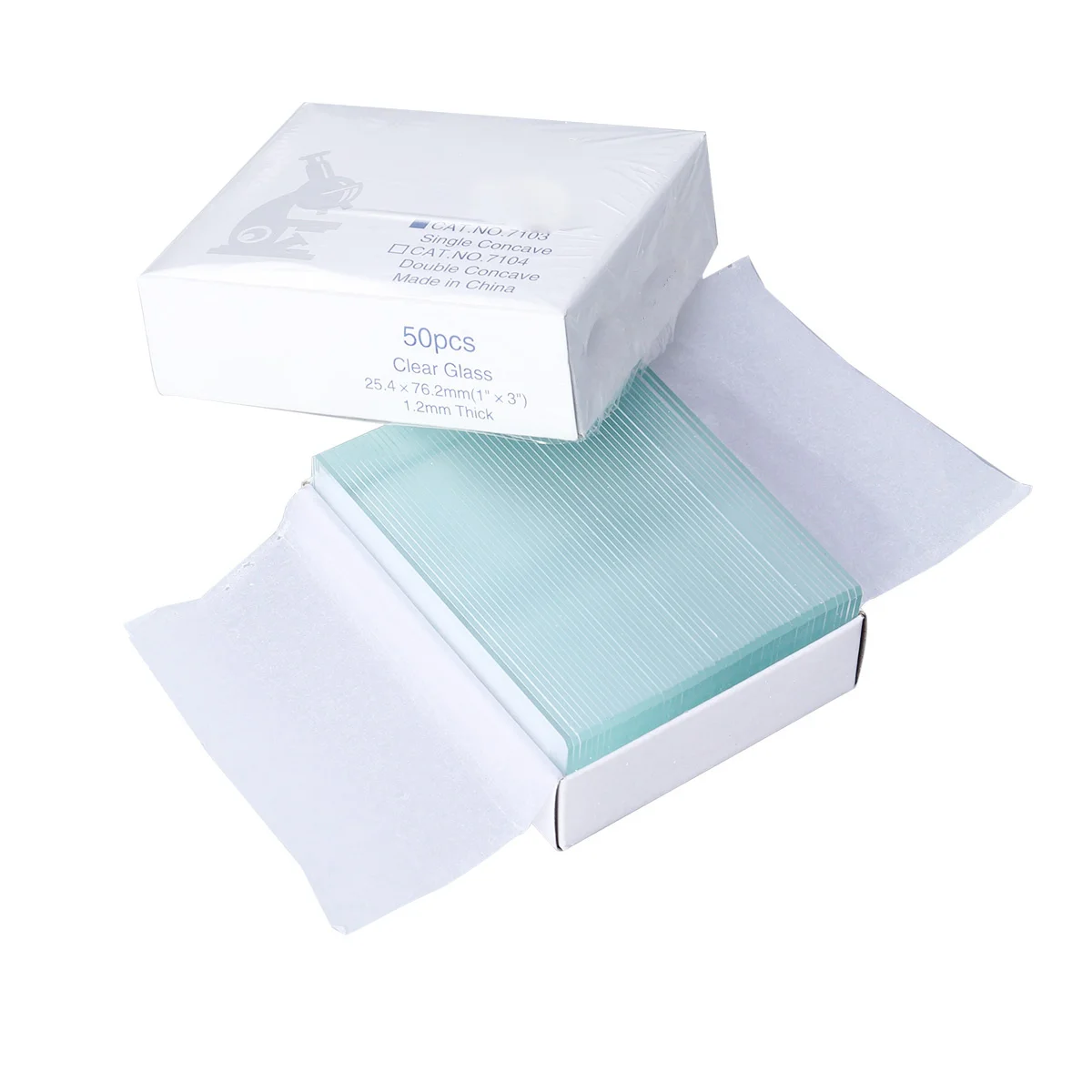 50 قطعة شرائح زجاجية للمجهر قسط بصري واضح مربع أجهزة الصف عينات التعليم البحوث علم الأحياء الكيمياء العلوم