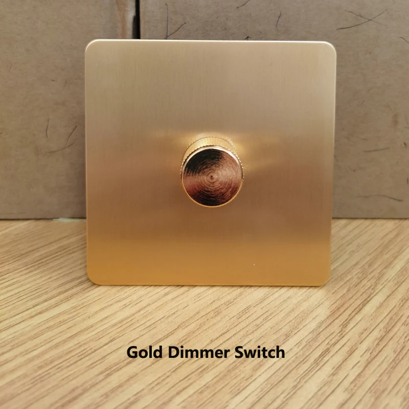 Type 86 Dimmer Switch 500W Gold Knob Adjusting the Brightness of Light For Living Room Dedicated Dimmer