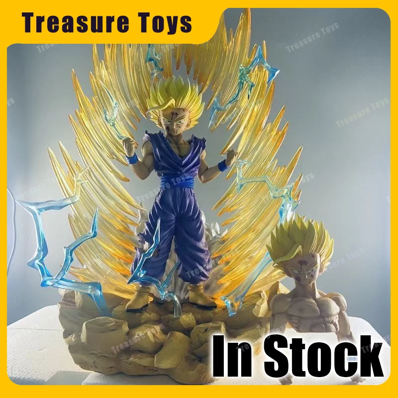 

Jt Statue Dragon Ball Z Son Gohan ‌Figure Super Saiyan 2 Son Goku Full Power Anime Figures Two Heads GK Statue Model Toys Gifts