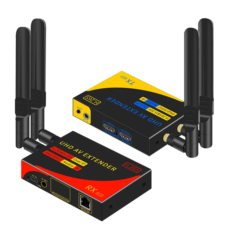 

100m 4k Wireless Extender with Loopout Support IR Remote for Streaming from DSLR Laptop to TVpairing through the wall