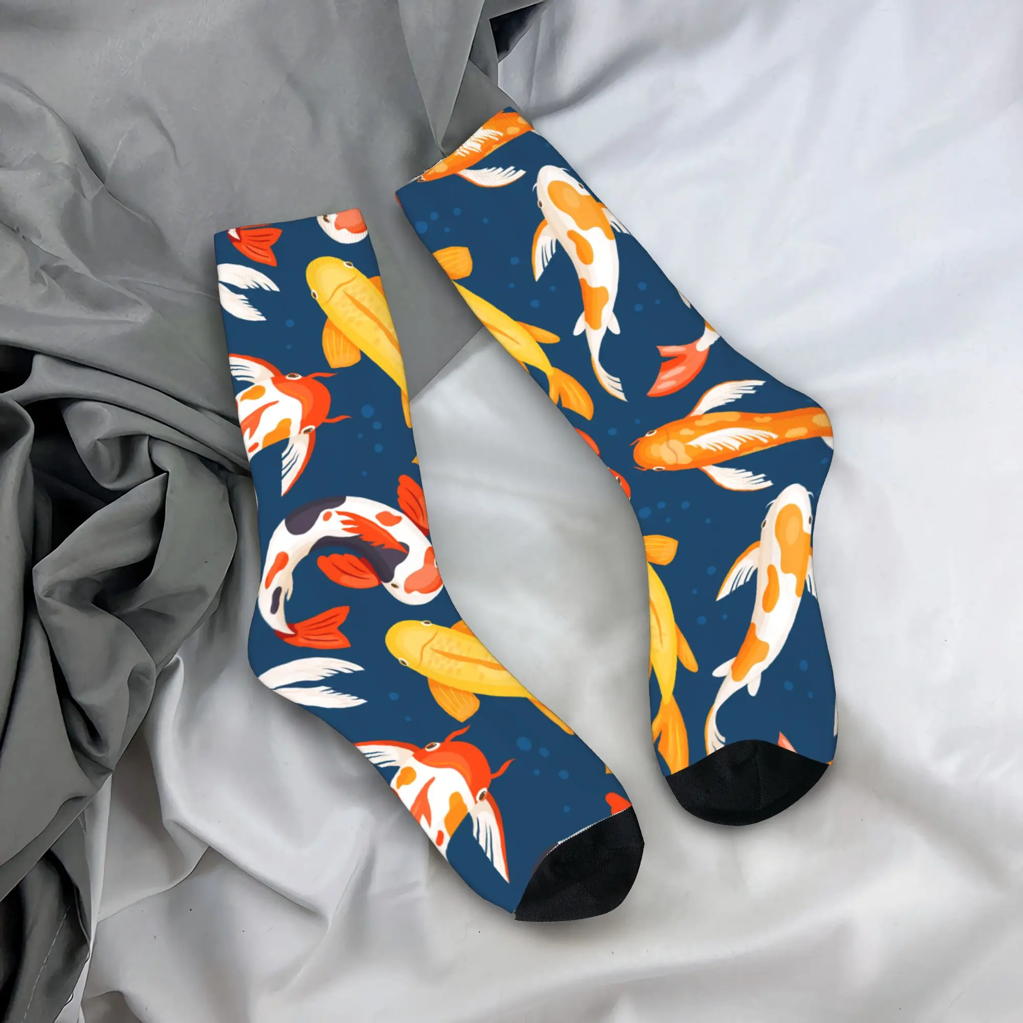 

Koi Carps in Blue Water Stockings Couple Socks Medium Soft Fashion Socks Winter Running Sports Anti Bacterial Pattern Socks Gift