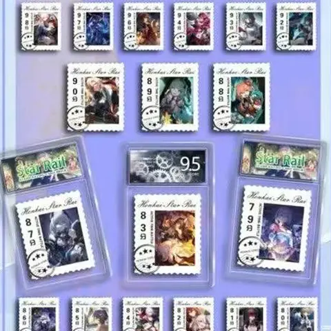 애니메이션 등급별 스탬프 세트 풀 22 시리즈 핫 포일링 공정 캐릭터 아트 인기 게임에서 수집가용 전시 선물