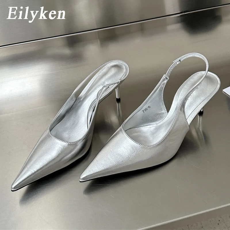 Eilyken New Sexy Soft Leather Women décolleté a punta Fashion Ladies Slingback sottile sandalo con tacco alto scarpe da festa primaverili