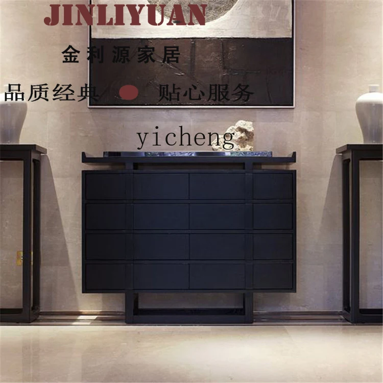 

ZYA New Chinese Style Solid Wood Entryway Sideboard Storage Cabinet Antique Hallway TV Cabinet Altar Table
