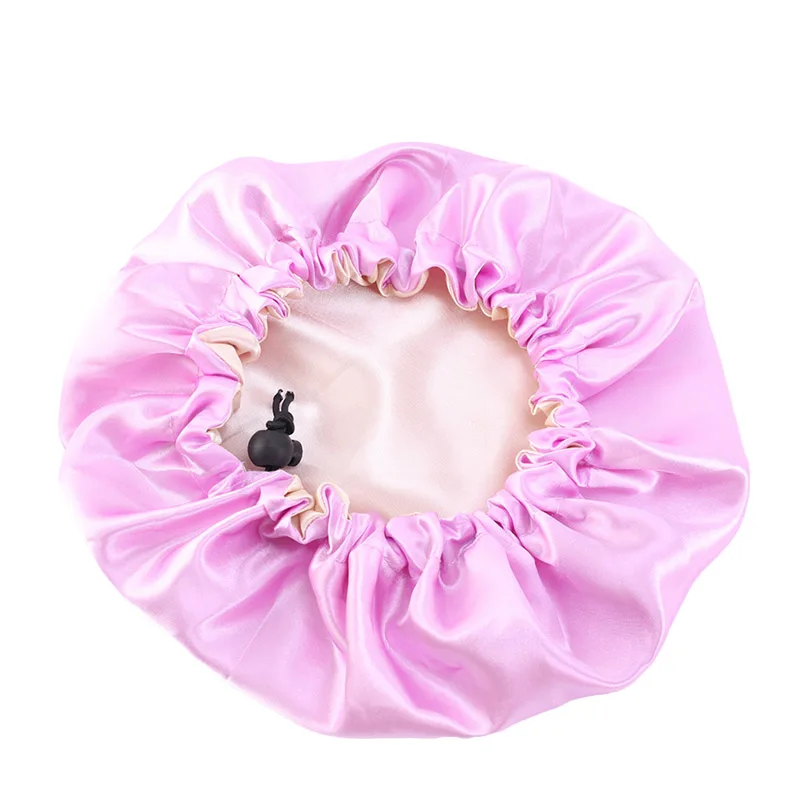 Baby Silky Satin Bonnet Double Layer Adjustable Sleep Cap Girl Night Turban Children Solid Headwear Cute Hat Fashion Hair Wear